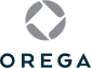 OREGA logo: circular geometric emblem above the word OREGA, representing the brand mark.